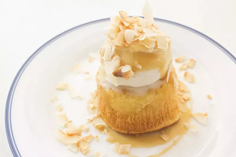 Pineapple-rum cake with coconut and caramel. - PHOTO BY MABEL SUEN