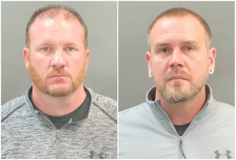St. Louis police officers Brian Jost (L) and Michael Langsdorf were among four cops charged with forgery and stealing. - IMAGES VIA SLMPD