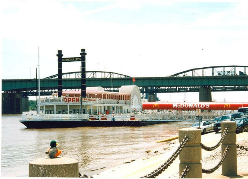 The Floating McDonald's in its glory days on the riverfront. - IMAGE VIA FLICKR