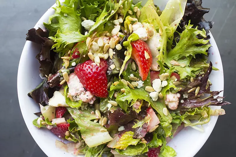 The "So Very Berry" salad is filled with fresh strawberries. - PHOTO BY MABEL SUEN