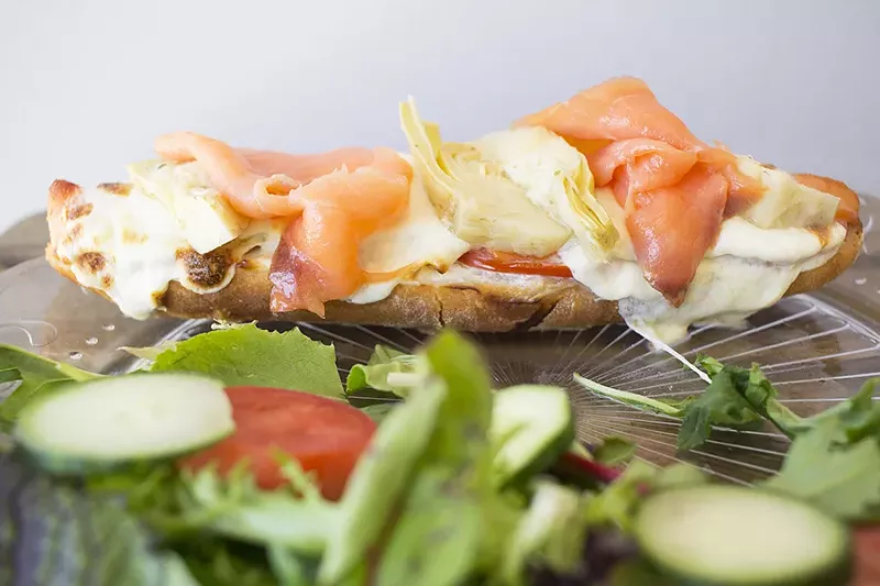 The salmon tartine with a house salad. - PHOTO BY MABEL SUEN