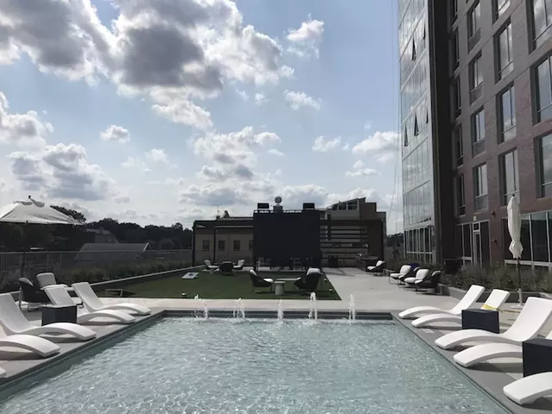The Everly's amenities include a fourth-floor pool and a Jumbotron. - PHOTO BY CAITLIN LEE