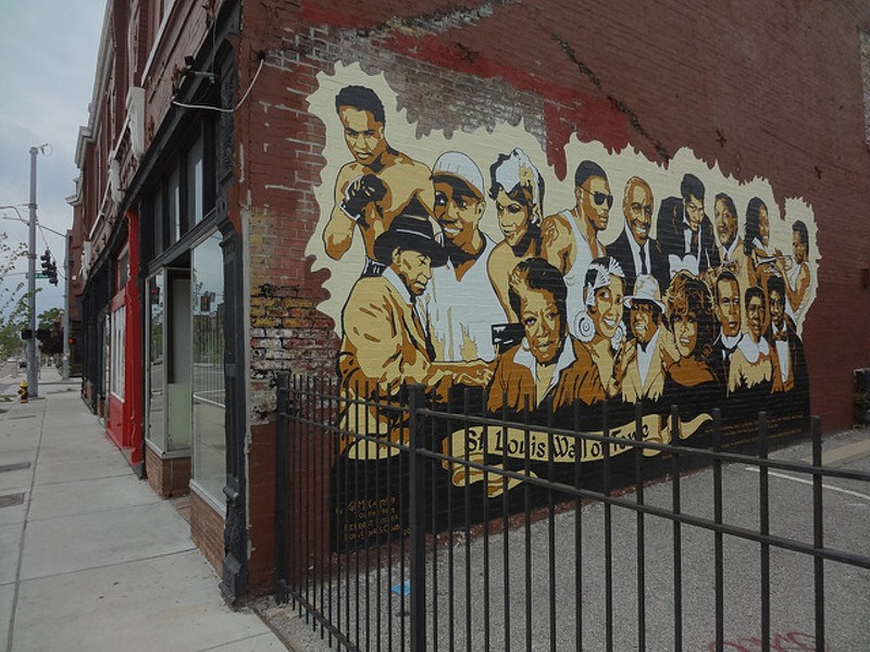 The previous mural depicted black St. Louisans. - PHOTO COURTESY OF FLICKR/PAUL SABLEMAN
