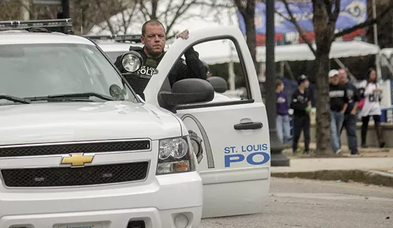 Sgt. Rossomanno (shown on November 30, 2014) first landed on protesters' radar following the death of Michael Brown. - DANNY WICENTOWSKI