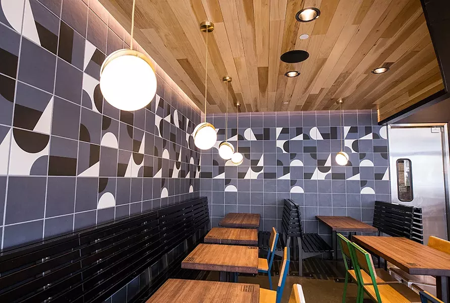 The interior is bright and modern. - MABEL SUEN
