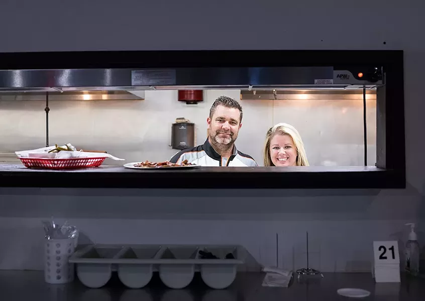 Owner-pitmaster Matt Hines and front-of-house manager Jami Rees. - MABEL SUEN