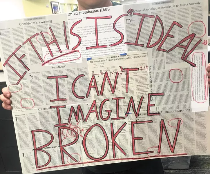 Student essays detailing experiences with sexual assault filled the student newspaper for weeks. - ANNA WILSON