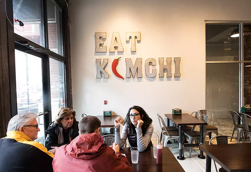 Seating is limited, but diners can also utilize the adjacent lounge area. - MABEL SUEN