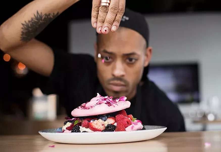 Executive pastry chef Tyler Davis serves some showstopping desserts. - MABEL SUEN