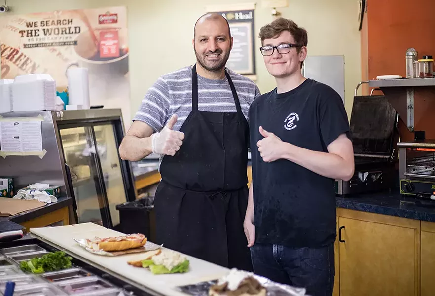 Owner Mike Bahour and employee Josh Frahm. - MABEL SUEN