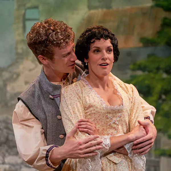 Waclaw (Pete Winfrey) comforts Klara (Caitlin Mickey). - PROPHOTOSTL.COM
