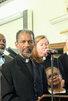 The Rev. Darryl Gray speaks in 2017 about his arrest outside Busch Stadium.