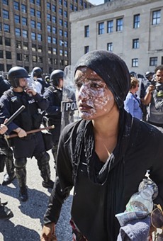 Maleeha Ahmad, moments after being pepper sprayed by St. Louis police on September 15, 2017.