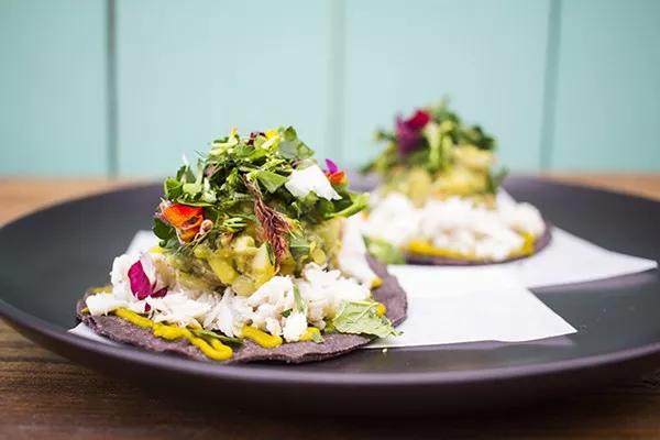 Nixta's crab tostadas. - MABEL SUEN