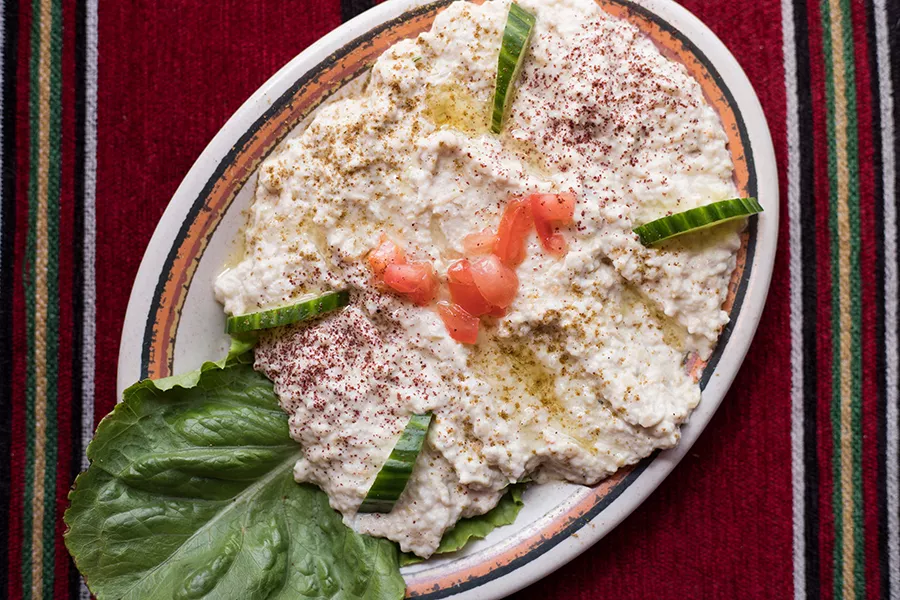 In Majeed's baba ganoush, the smoked eggplant is blended, but not pureed. - MABEL SUEN