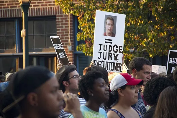 Protests erupted in the city after former St. Louis police officer Jason Stockley was found 'not guilty' of murder. - DANNY WICENTOWSKI