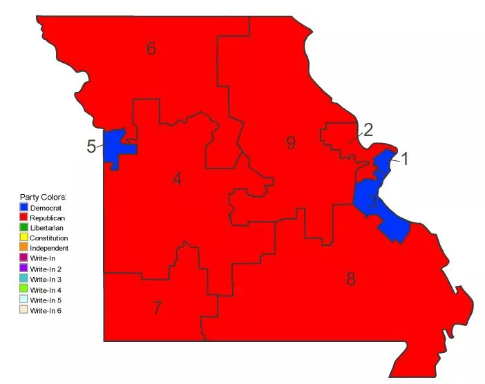 Voting Maps Show Political Divide in Missouri; St. Louis and Kansas City vs. Everyone Else ...