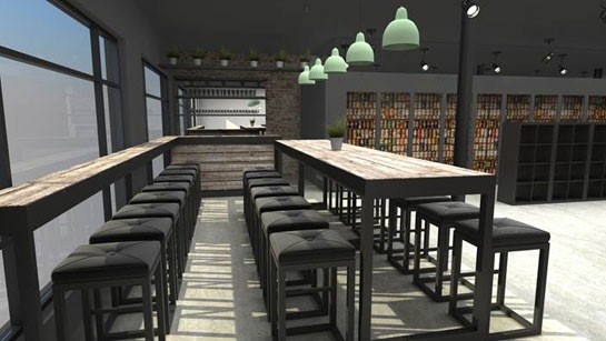 A rendering of the tasting bar inside Craft Beer Cellar. | CBC