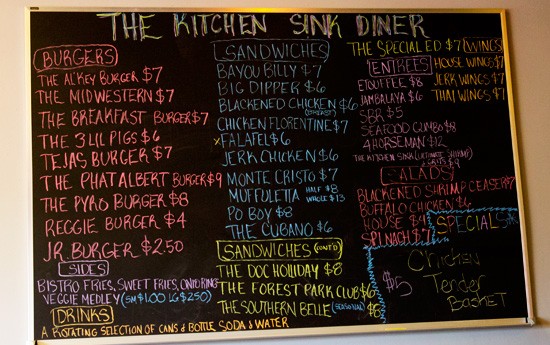 The menu at The Kitchen Sink. - MABEL SUEN