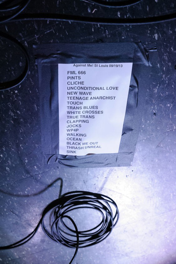 Against Me! set list on September 19, 2013 at the Firebird in St. louis.