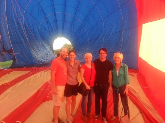 Wade Durbin, second from right, and his girlfriend's family in front of the balloon of terror. - COURTESY OF WADE DURBIN