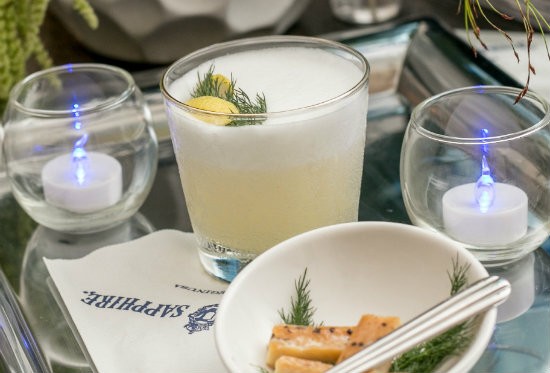 The Norwegian Abroad includes Bombay sapphire, lemon juice, fennel, caraway, sauerkraut juice, champagne and egg whites. - PHOTO COURTESY OF BOMBAY SAPPHIRE GIN
