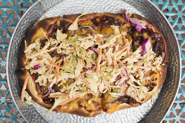 A barbecued-pork flatbread. - MABEL SUEN