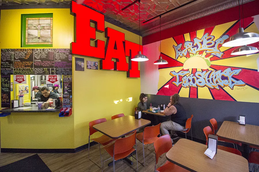 The space is bright, with boldly painted walls. - PHOTO BY MABEL SUEN