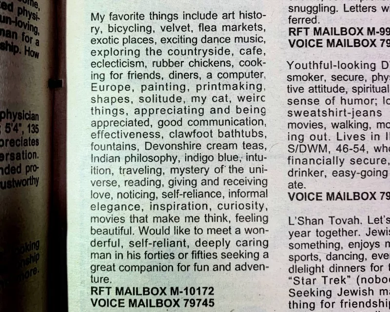 Marian Amies' ad in 1992 drew a lot of interest. - RIVERFRONT TIMES