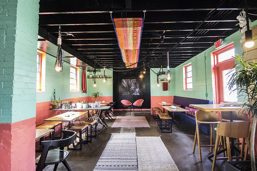Nixta's bright hues have transformed the former fried chicken shack. - MABEL SUEN