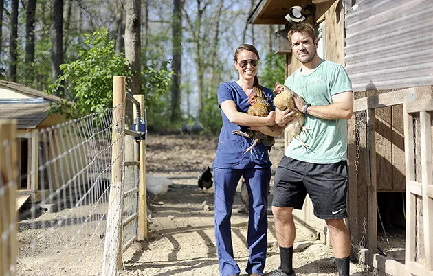 Ralph and Molly Richards have created a chicken's dream come true at their home in west county. - PHOTO BY KELLY GLUECK