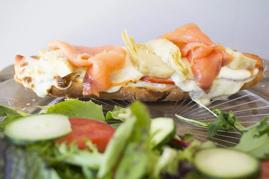The salmon tartine with a house salad. - PHOTO BY MABEL SUEN