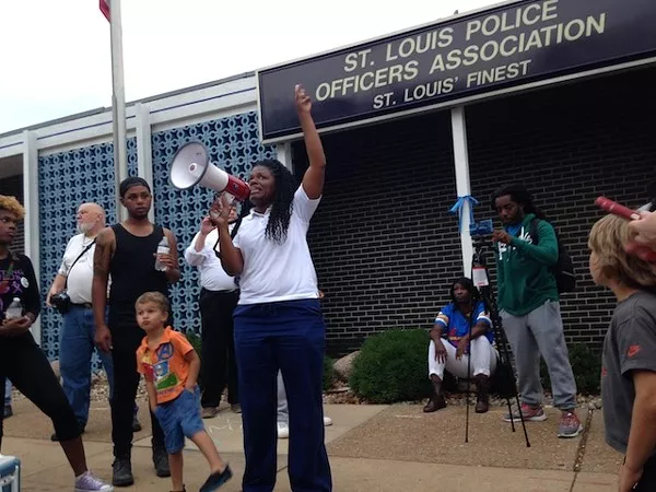 Protesters marched to the headquarters of the police union last week. - DOYLE MURPHY