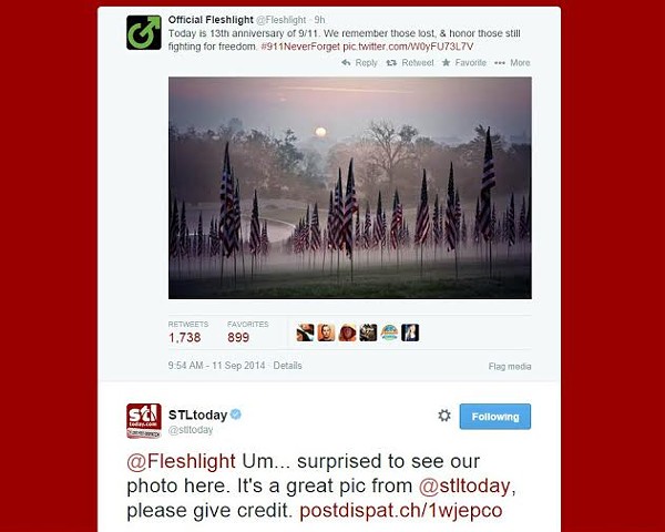 St. Louis Post-Dispatch Asks Fleshlight for Photo Credit after 9/11 Tweet | News Blog