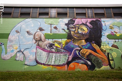 2012 mural by Cern on the back of the Avenue D recreation center. - FILE PHOTO