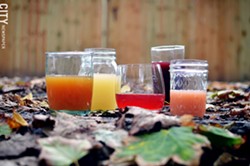 A selection of juices from Red Jacket Orchards. - PHOTO BY MATT DETURCK
