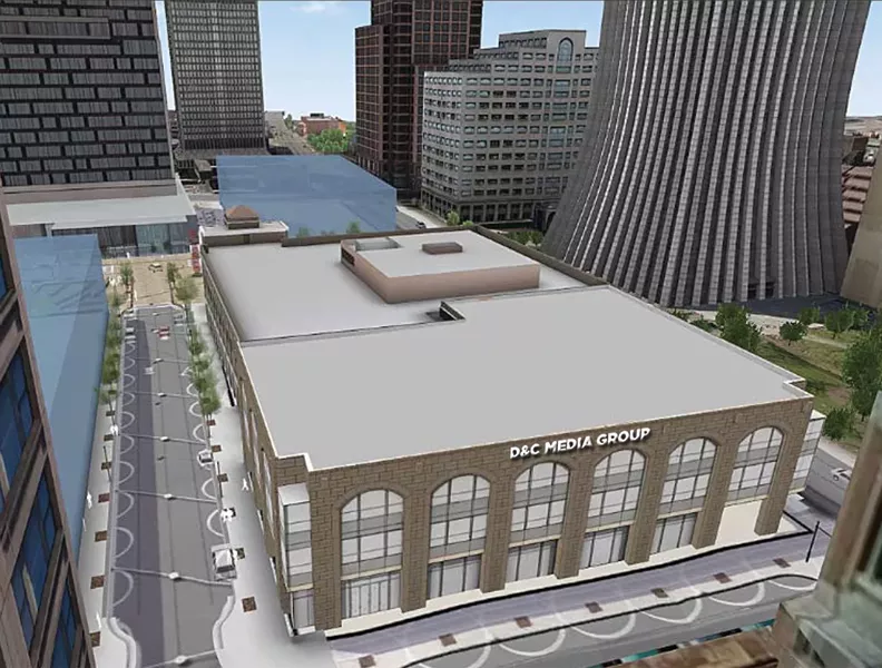 An artist's rendering of the future D and C building. - PROVIDED IMAGE