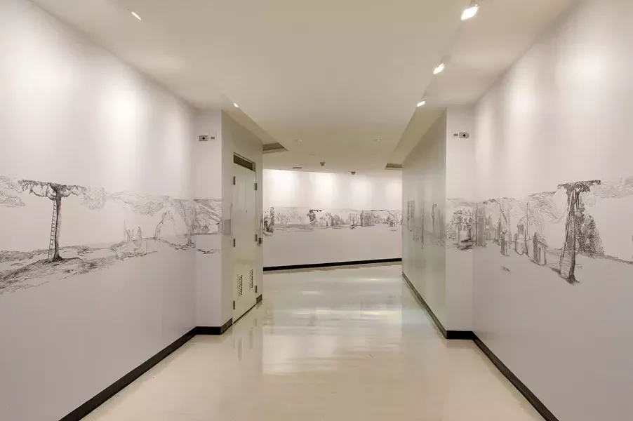 An installation view of Millie Chen's "The Miseries and Vengeance Wallpapers," currently on view at Albright-Knox Art Gallery in Buffalo. - PHOTO PROVIDED