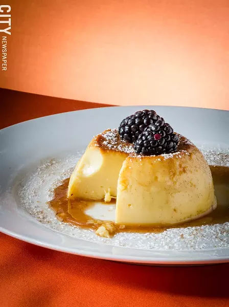 Caramel custard flan from Rio Tomatlan. - PHOTO BY MARK CHAMBERLIN