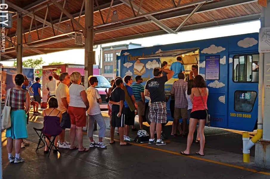 Cheesed and Confused at the first Food Truck Rodeo at the Public Market. - PHOTO BY MATT DETURCK