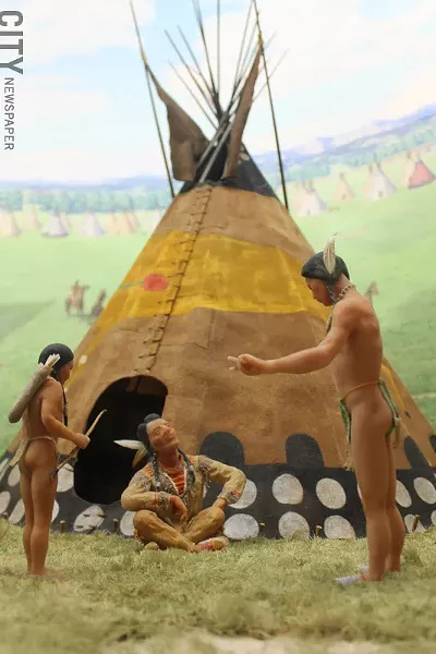 Detail from one of the many dioramas included in the "At The Western Door" exhibit at RMSC. - PHOTO BY WILLIE CLARK