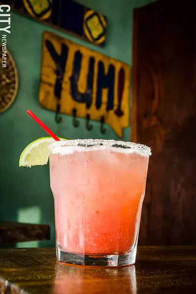 Dorado on Park Avenue makes fresh fruit margaritas, including a Strawberry Margarita. - PHOTO BY MARK CHAMBERLIN