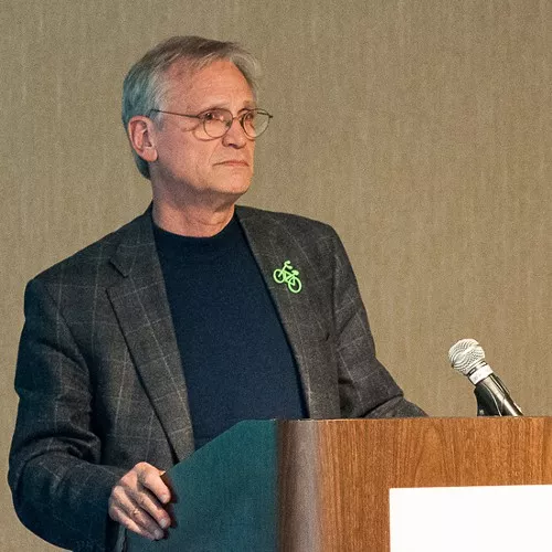 Earl Blumenauer speaking to the Genesee-Finger Lakes Active Transportation Summit.