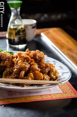 Gluten-free sesame chicken from Chen Garden - PHOTO BY MARK CHAMBERLIN