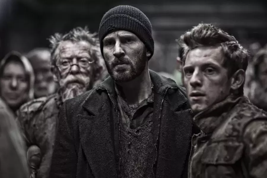 John Hurt, Chris Evans, and Jamie Bell in "Snowpiercer." - PHOTO COURTESY THE WEINSTEIN COMPANY