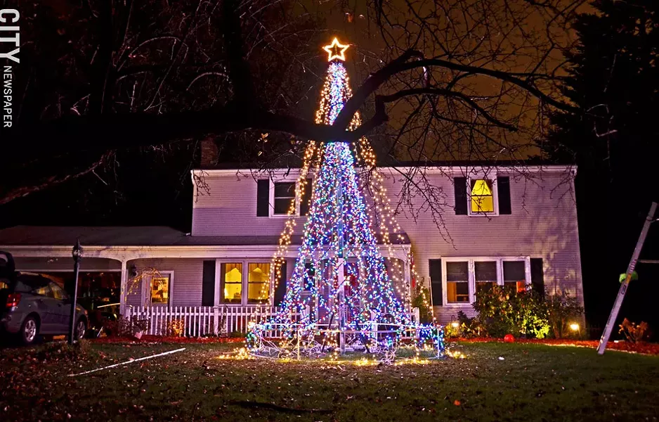 Lights are already going up on Colony Lane in Henrietta, although the full neighborhood-wide display is set to go live on Thanksgiving. - PHOTO BY MATT DETURCK