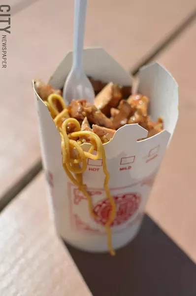 Lo mein with teriyaki chicken. - PHOTO BY MATT DETURCK