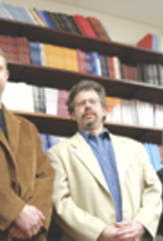 Peter Conners, Thom Ward, and Nora Jones (left to right) make up the spine of local poetry publisher BOA.