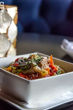 Ricotta cavatelli with braised veal osso bucco, olives, and preserved lemon from Avvino. - PHOTO BY MARK CHAMBERLIN