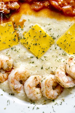 Shrimp and grits from The Artnett Cafe. - PHOTO BY MARK CHAMBERLIN
